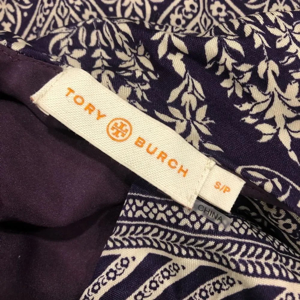 TORY BURCH PLUM SUMMER SILK BLEND DRESS‎ S AK90*